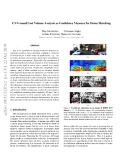 CNN-based Cost Volume Analysis as Confidence Measure for Dense Matching