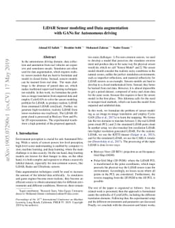 LiDAR Sensor modeling and Data augmentation with GANs for Autonomous
  driving
