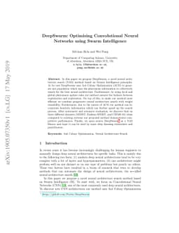 DeepSwarm: Optimising Convolutional Neural Networks using Swarm
  Intelligence