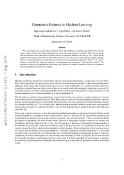 Contrastive Fairness in Machine Learning