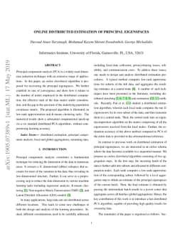 Online Distributed Estimation of Principal Eigenspaces
