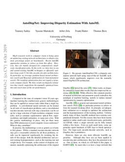 AutoDispNet: Improving Disparity Estimation With AutoML