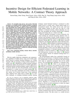 Incentive Design for Efficient Federated Learning in Mobile Networks: A
  Contract Theory Approach