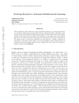 Evolving Rewards to Automate Reinforcement Learning