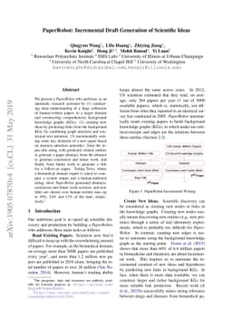 PaperRobot: Incremental Draft Generation of Scientific Ideas