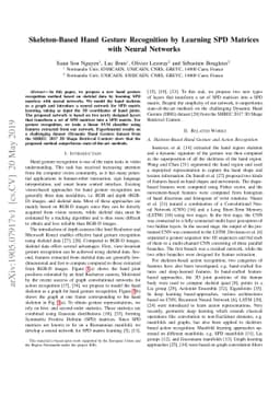 Skeleton-Based Hand Gesture Recognition by Learning SPD Matrices with
  Neural Networks