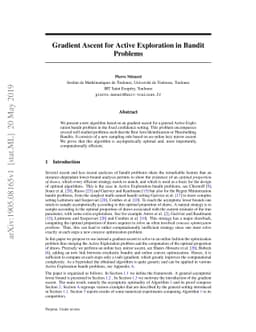 Gradient Ascent for Active Exploration in Bandit Problems