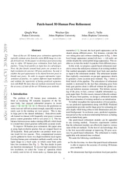 Patch-based 3D Human Pose Refinement
