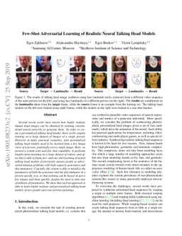Few-Shot Adversarial Learning of Realistic Neural Talking Head Models