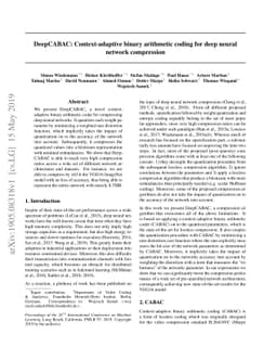 DeepCABAC: Context-adaptive binary arithmetic coding for deep neural
  network compression