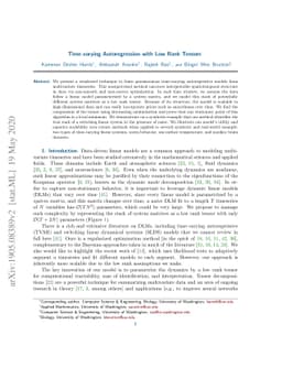 Time-varying Autoregression with Low Rank Tensors