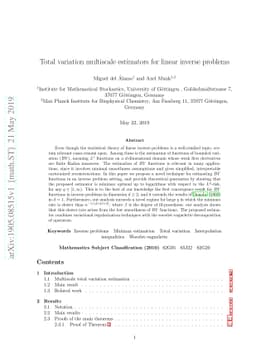 Total variation multiscale estimators for linear inverse problems