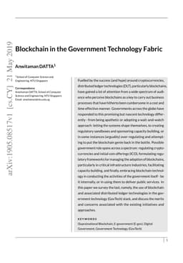 Blockchain in the Government Technology Fabric