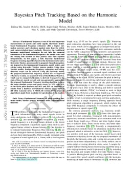 Bayesian Pitch Tracking Based on the Harmonic Model