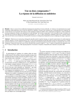 Une ou deux composantes ? La réponse de la diffusion en ondelettes