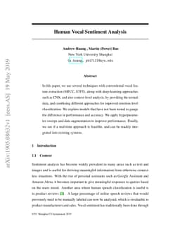 Human Vocal Sentiment Analysis