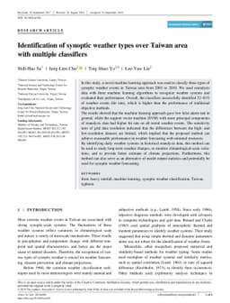 Identification of synoptic weather types over Taiwan area with multiple
  classifiers