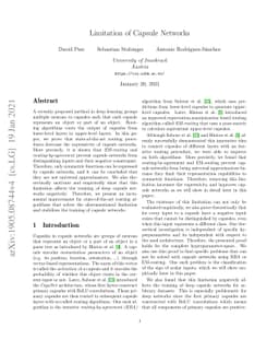 Limitation of capsule networks