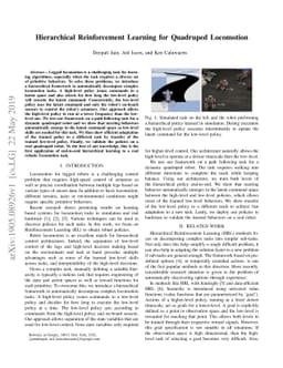 Hierarchical Reinforcement Learning for Quadruped Locomotion
