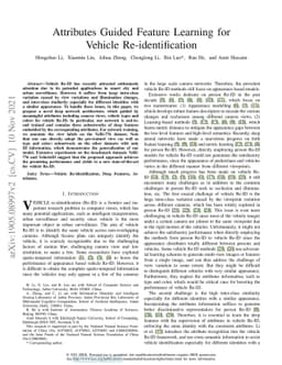 Attributes Guided Feature Learning for Vehicle Re-identification