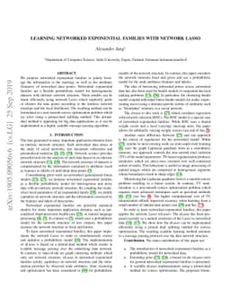 Learning Networked Exponential Families with Network Lasso