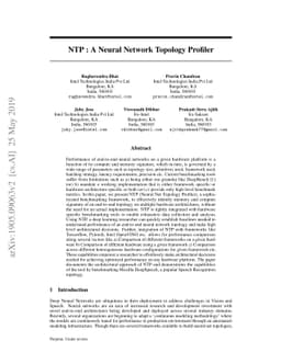 NTP : A Neural Network Topology Profiler