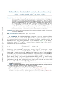Blind identification of stochastic block models from dynamical
  observations