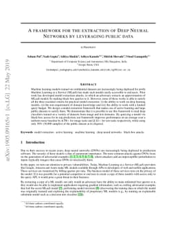 A framework for the extraction of Deep Neural Networks by leveraging
  public data
