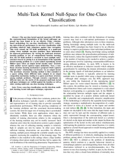 Multi-Task Kernel Null-Space for One-Class Classification