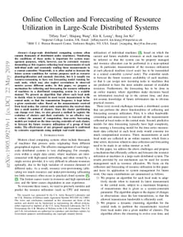 Online Collection and Forecasting of Resource Utilization in Large-Scale
  Distributed Systems