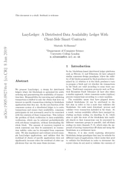 LazyLedger: A Distributed Data Availability Ledger With Client-Side
  Smart Contracts