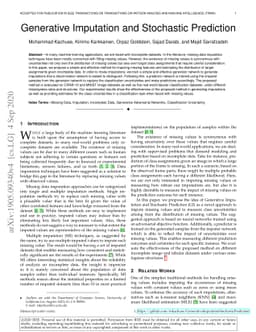 Generative Imputation and Stochastic Prediction