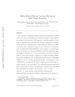 Outlier Robust Extreme Learning Machine for Multi-Target Regression