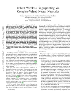 Robust Wireless Fingerprinting via Complex-Valued Neural Networks