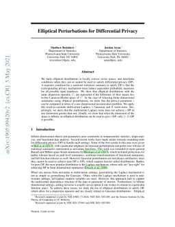 Elliptical Perturbations for Differential Privacy