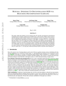 MATCHA: Speeding Up Decentralized SGD via Matching Decomposition
  Sampling