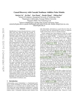 Causal Discovery with Cascade Nonlinear Additive Noise Models