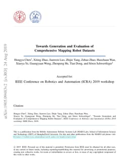 Towards Generation and Evaluation of Comprehensive Mapping Robot
  Datasets