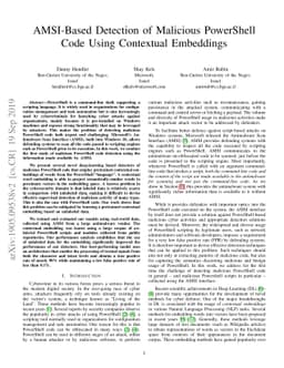 AMSI-Based Detection of Malicious PowerShell Code Using Contextual
  Embeddings