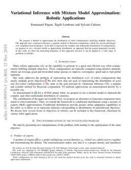 Variational Inference with Mixture Model Approximation: Robotic
  Applications