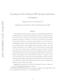 Unraveling the Veil of Subspace RIP Through Near-Isometry on Subspaces