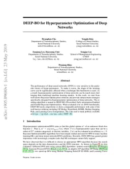 DEEP-BO for Hyperparameter Optimization of Deep Networks