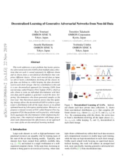 Decentralized Learning of Generative Adversarial Networks from Non-iid
  Data