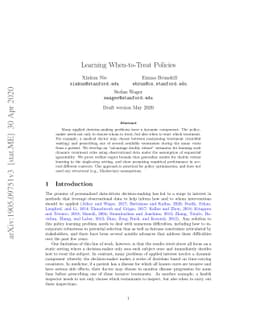 Learning When-to-Treat Policies