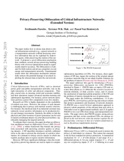 Privacy-Preserving Obfuscation of Critical Infrastructure Networks