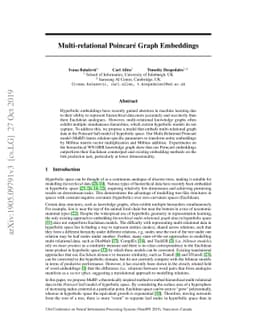 Multi-relational Poincaré Graph Embeddings