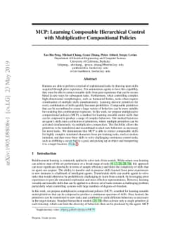 MCP: Learning Composable Hierarchical Control with Multiplicative
  Compositional Policies