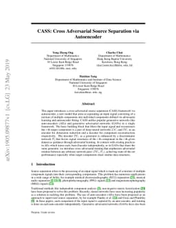 CASS: Cross Adversarial Source Separation via Autoencoder