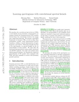 Learning spectrograms with convolutional spectral kernels