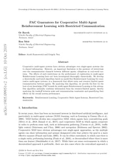 PAC Guarantees for Cooperative Multi-Agent Reinforcement Learning with
  Restricted Communication